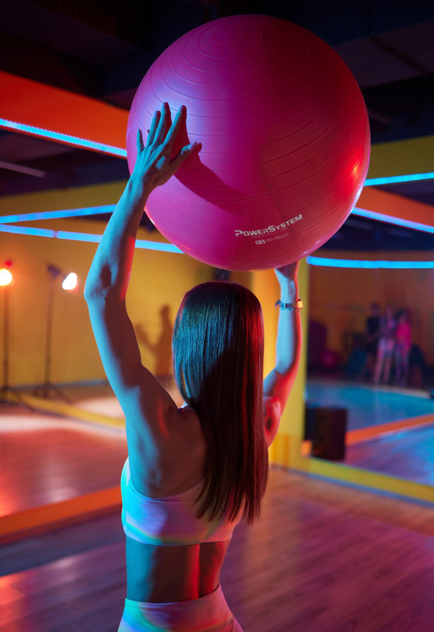 М'яч для фітнесу фітбол Power System PS-4013 Ø75 cm PRO Gymball Pink, фото №10