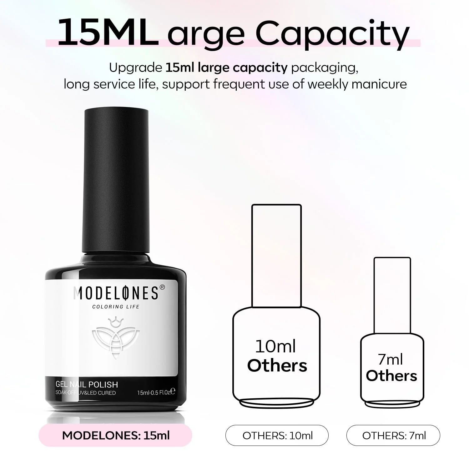 Гель-лак Modelones Білий 15 мл, фото №9