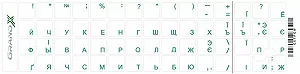 Наклейка на клавиатуру Grand-X Protection 60 keys Cyrillic Transparent/Green GXTPGW - Фото 1
