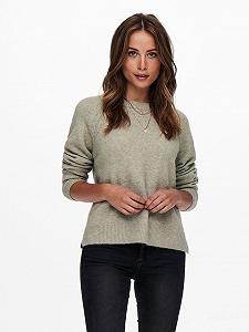 Пуловер ONLGABI LIFE L/S O-NECK PULLOVER CC KNT 15231424-Kalamata-Detail:W. MELANGE ONLY Сірий S - Фото 1