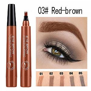 Олівець для брів Microblading Червоний Коричневий 4-наконечники synthetic.ua - Фото 1