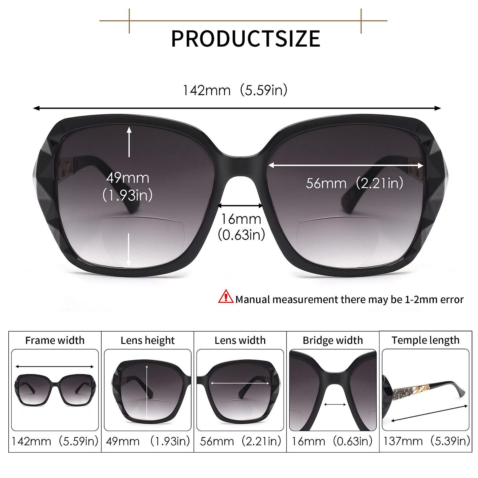 Сонцезахисні окуляри для читання JM Bifocal, великі лінзи для читання від сонця для жінок із захистом від ультрафіолету для використання на вулиці, фото №5 Сонцезахисні окуляри для читання JM Bifocal, великі лінзи для читання від сонця для жінок із захистом від ультрафіолету для використання на вулиці, фото №5