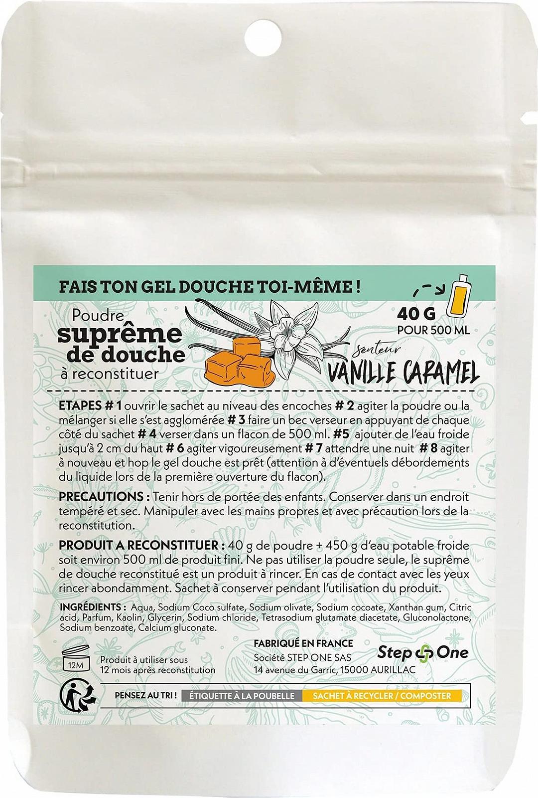 Порошок для геля для душа STEP ONE Vanilla Caramel 40 г, фото №1