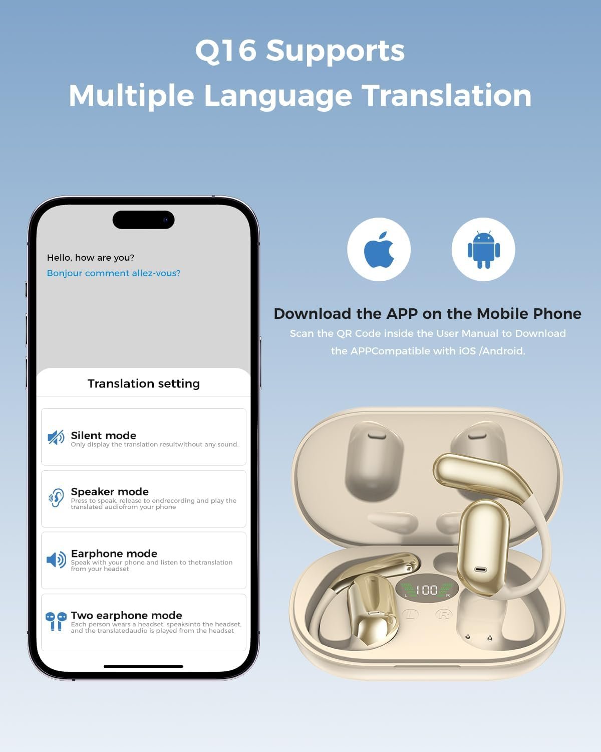 Навушники-перекладачі AI Voice: 3 в 1 в реальному часі 150 мовами та перекладом 10 мовами в режимі офлайн, фото №3 Навушники-перекладачі AI Voice: 3 в 1 в реальному часі 150 мовами та перекладом 10 мовами в режимі офлайн, фото №3