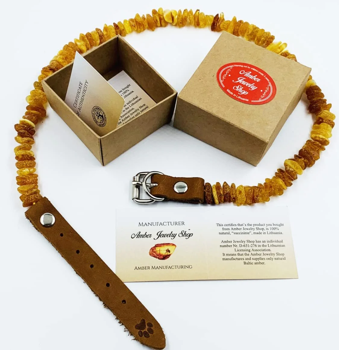 Нашийник Amber Natural Baltic Amber Raw Beads 55-60 см, фото №8