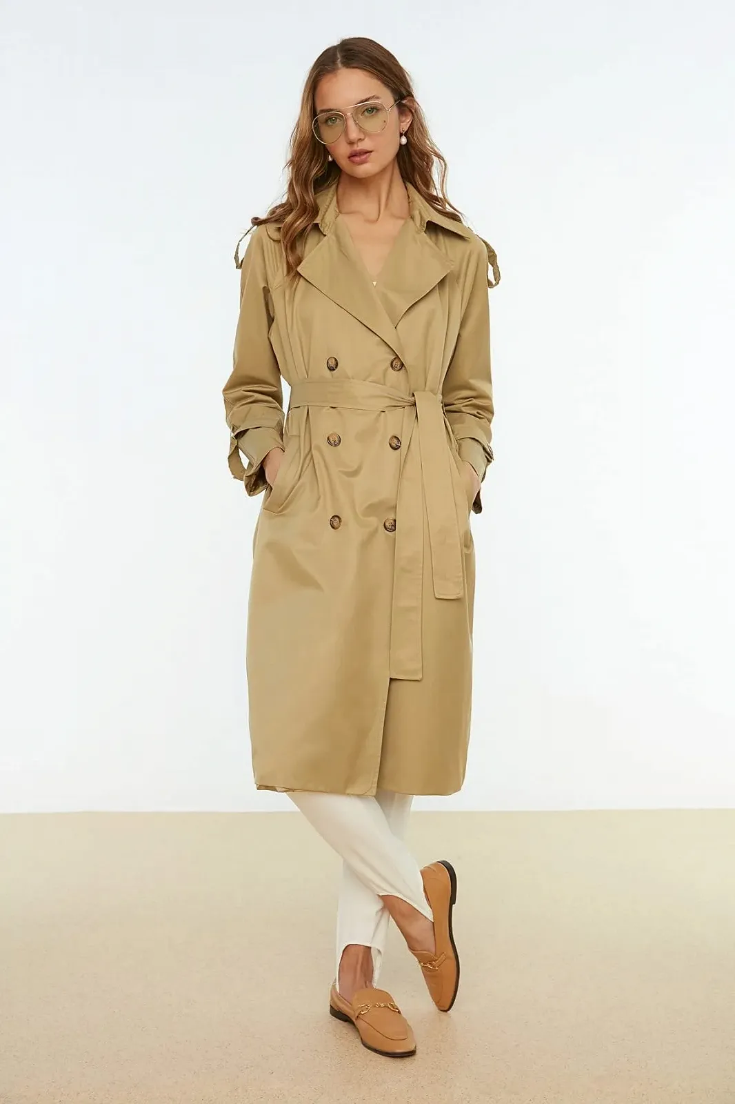 Тренч TRENDYOL Женский Длинный Водоотталкивающий, фото №3 Тренч TRENDYOL Женский Длинный Водоотталкивающий, фото №3