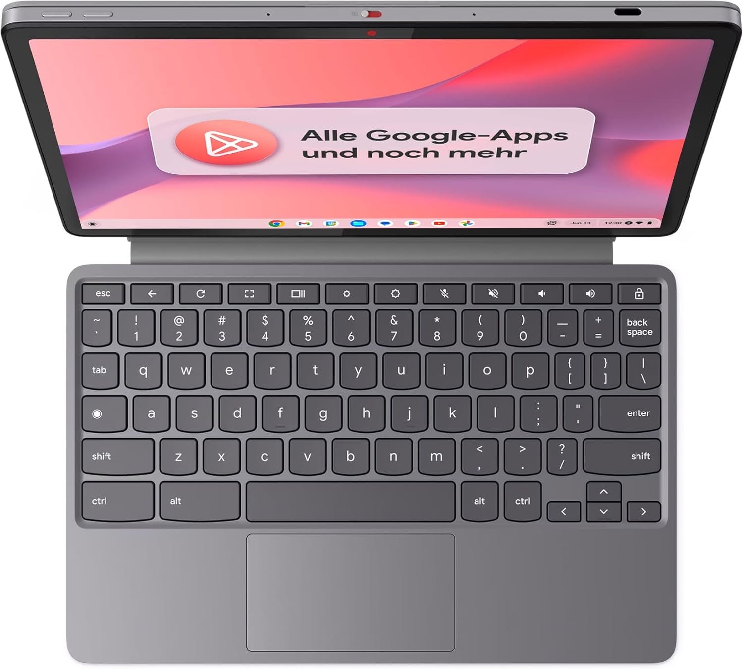 Сенсорный ноутбук 10.95" Lenovo Chromebook Duet 11M889 MediaTek Kompanio 838 RAM 4GB eMMC 128GB 12ч батарея ChromeOS Алюминиевый корпус (UKR), фото №2