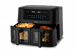 Мультипечь Linsar Dual Zone 8 л 2 корзины Смотровое окно Сенсорный экран 9 программ Dual Cook Sync Ready Technology 2570-3040 Вт Черная - Фото 1