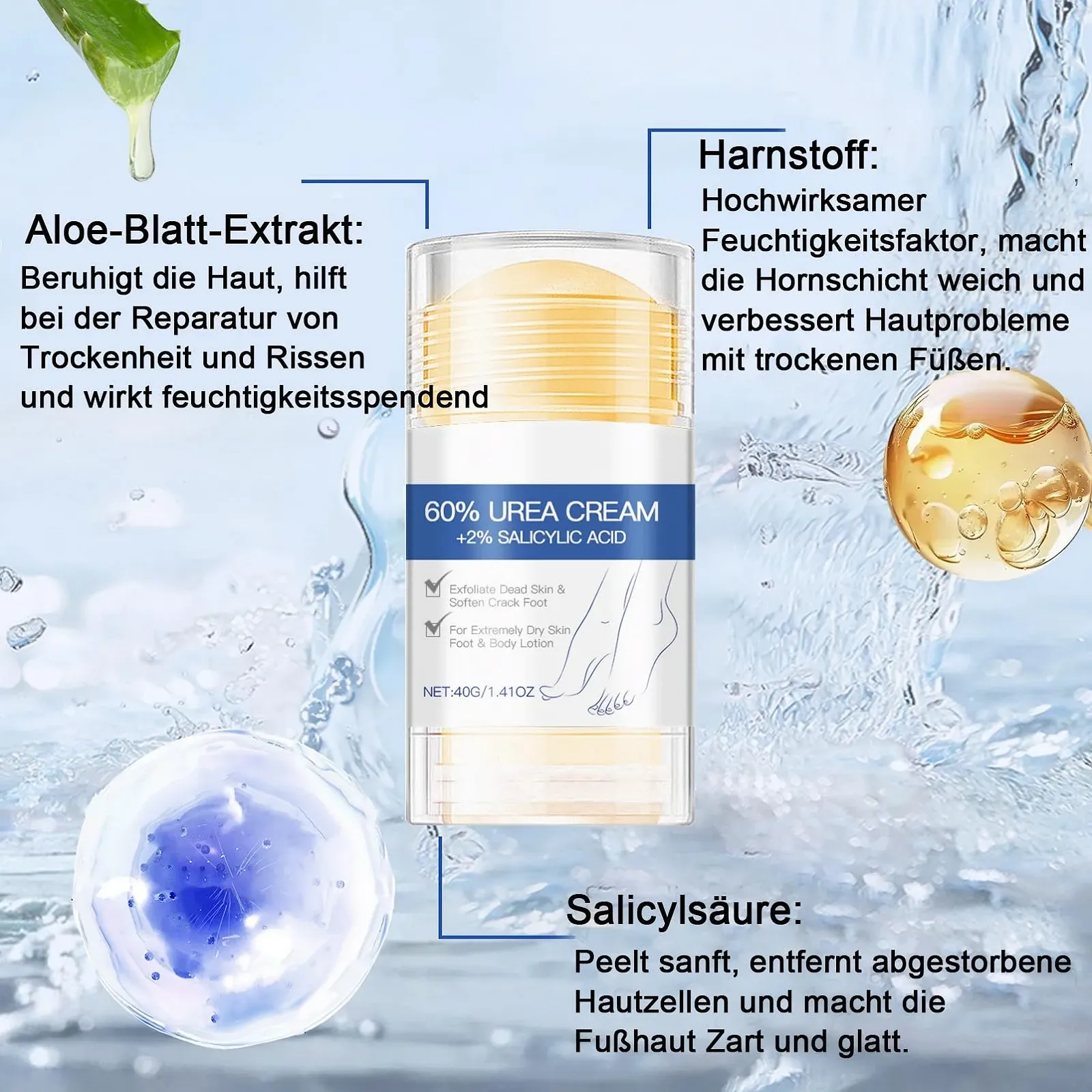 Крем для ног с мочевиной 60% против мозолей и трещин, фото №4