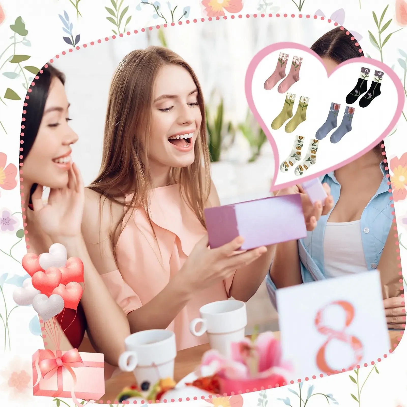 Шкарпетки Жіночі 39-42, 5 пар, з вишивкою, фото №7 Шкарпетки Жіночі 39-42, 5 пар, з вишивкою, фото №7