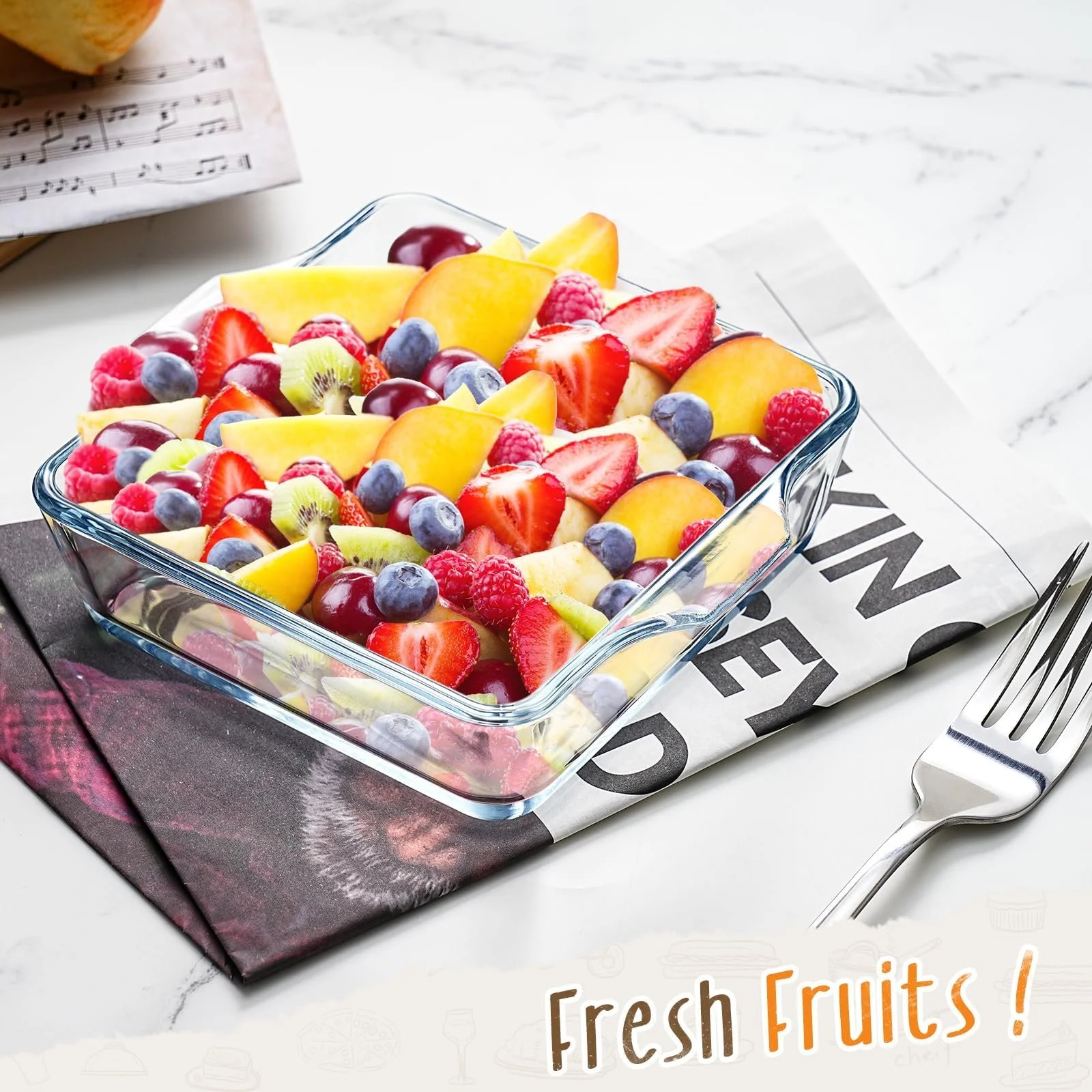 Формы для запекания стеклянные квадратные маленькие 4 шт. 12,7x12,7 см для духовки и микроволновой печи, фото №8