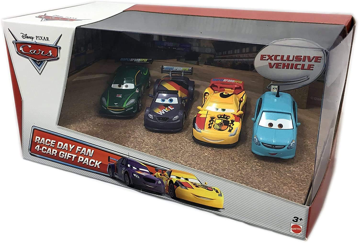Набор машинок Disney/Pixar CARS Movie Exclusive 1:55 Die Cast Cars Race Day Fan 4-Pack #3 [Alloy Hemberger, Max Schnell, Nigel Gearsley & Miguel Camino], фото №2