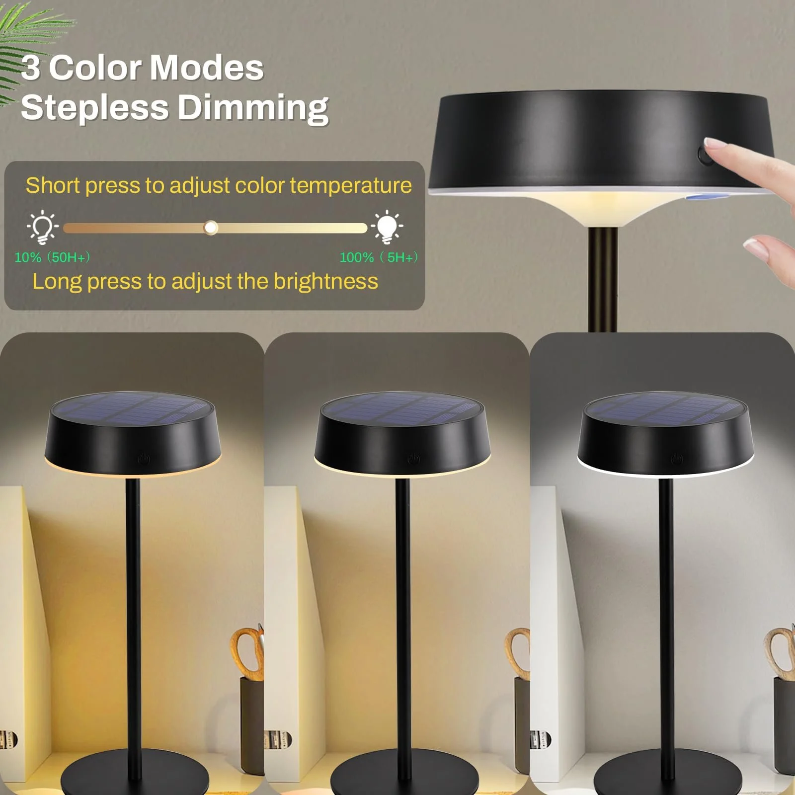 Настільна лампа Solar LED 3CCT IP67 Набір 2 шт., фото №3