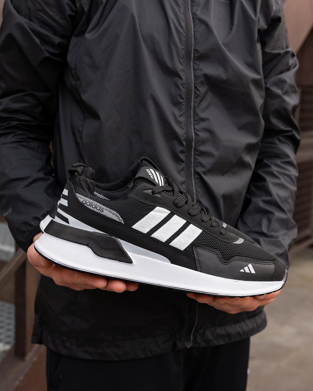 Мужские кроссовки Adidas Running черные повседневные на лето спортивные кроссы для бега адидас, фото №7