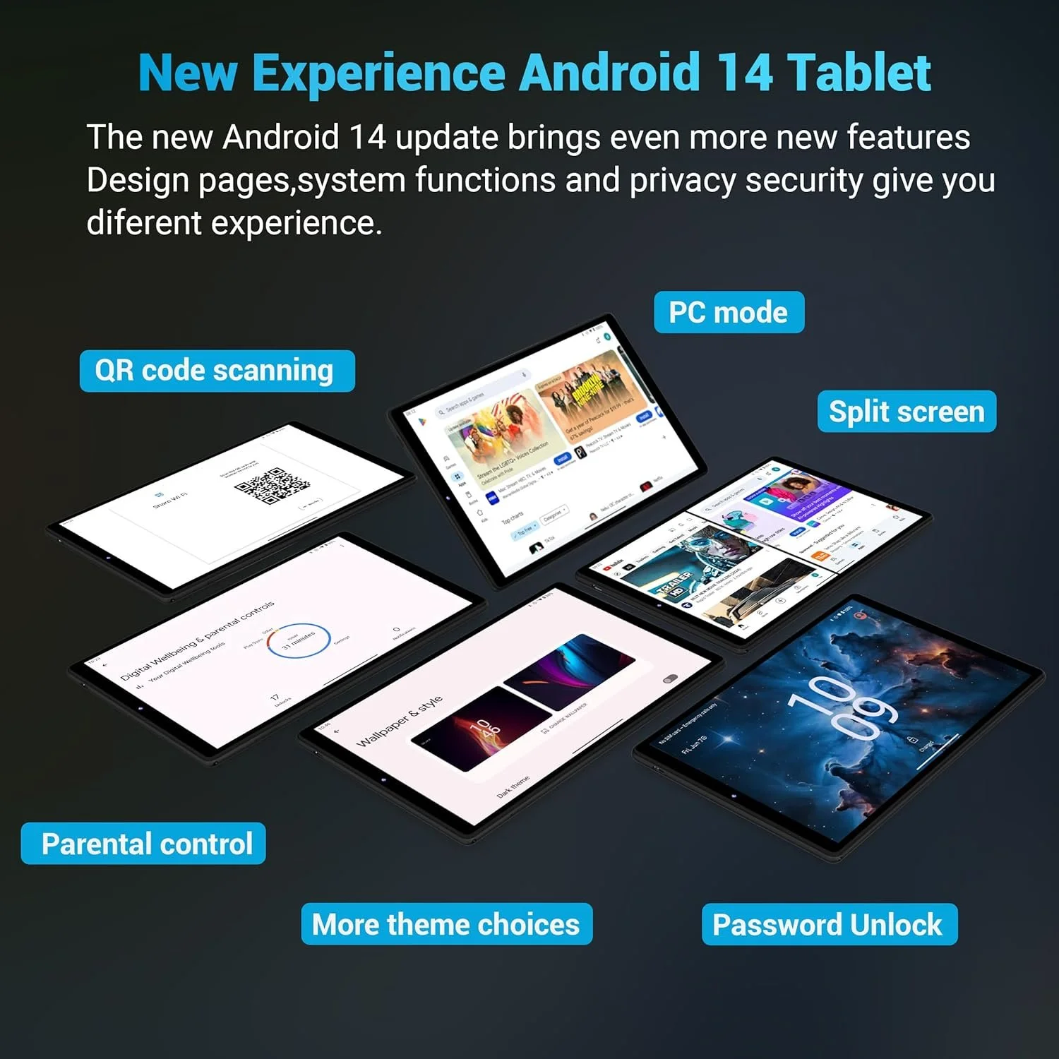 Планшет 10.1" Full HD FASTWD M820 12+24/128GB 4G 2-SIM 8 ядер Android 14 8000 mAh Black, фото №3 Планшет 10.1" Full HD FASTWD M820 12+24/128GB 4G 2-SIM 8 ядер Android 14 8000 mAh Black, фото №3