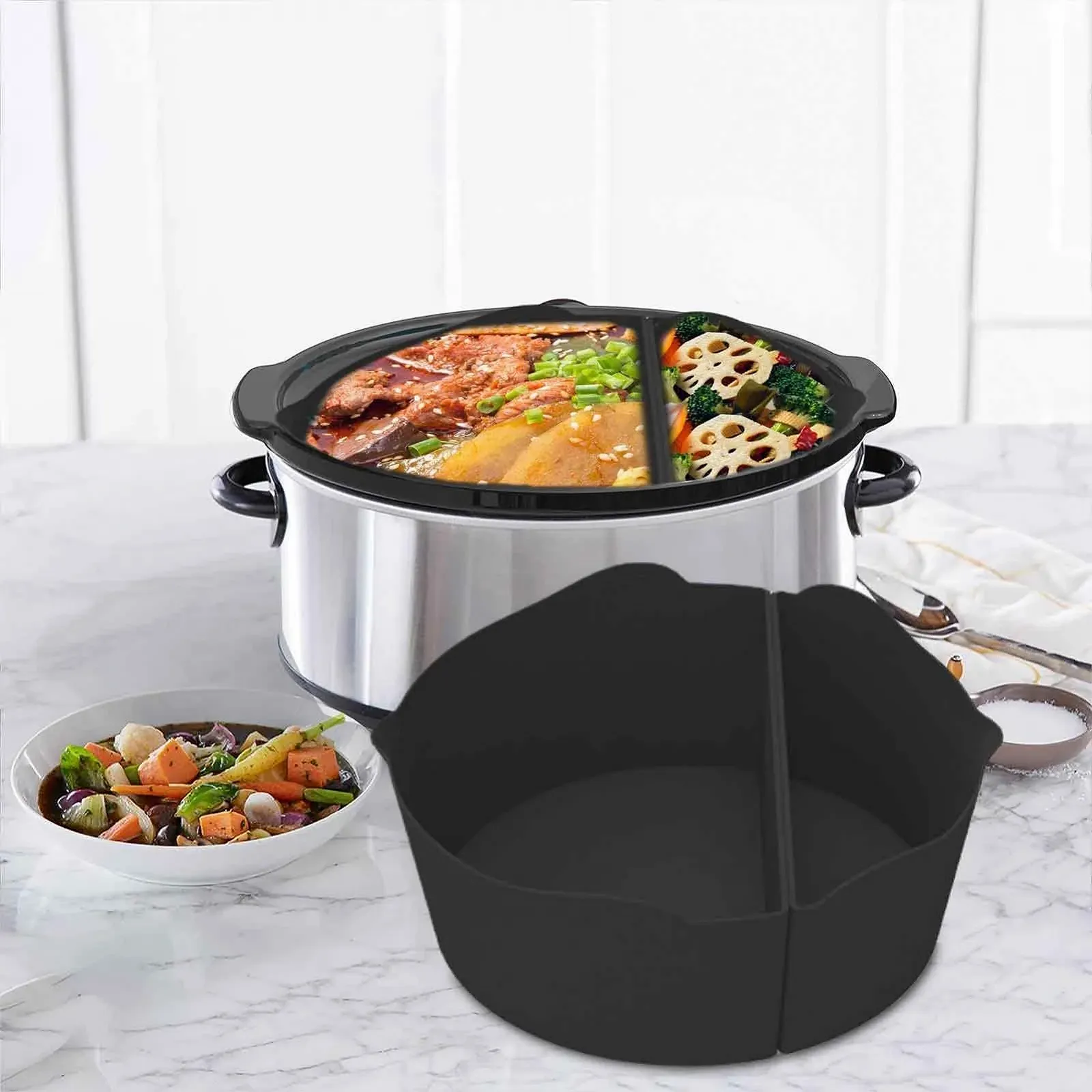 Силиконовые вкладыши Xujuika для мультиварки 2 разделительных кармана, фото №3