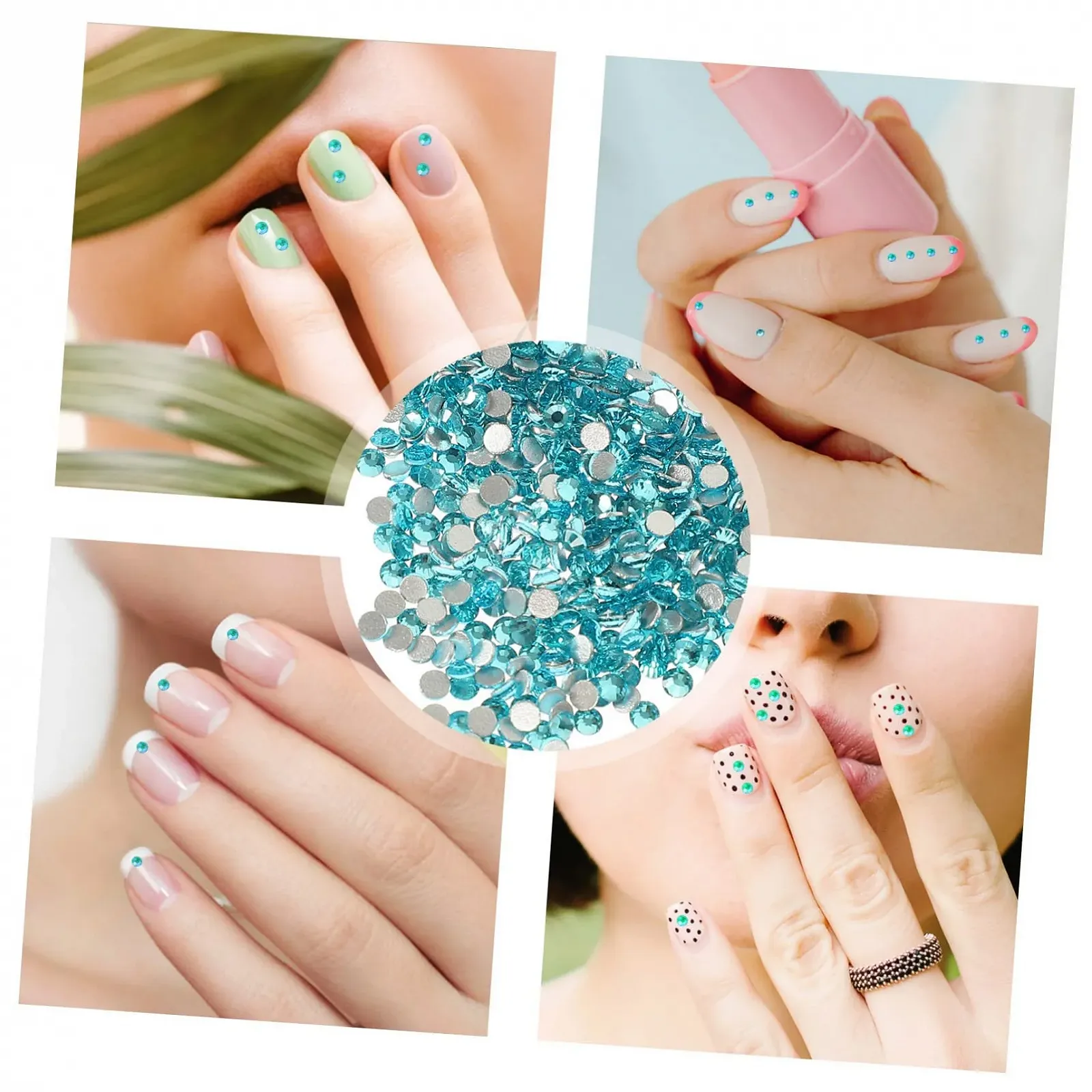 Украшения для ногтей FOMIYES Плоские бриллианты Стразы Набор блесток для маникюра, 2880 шт, фото №3
