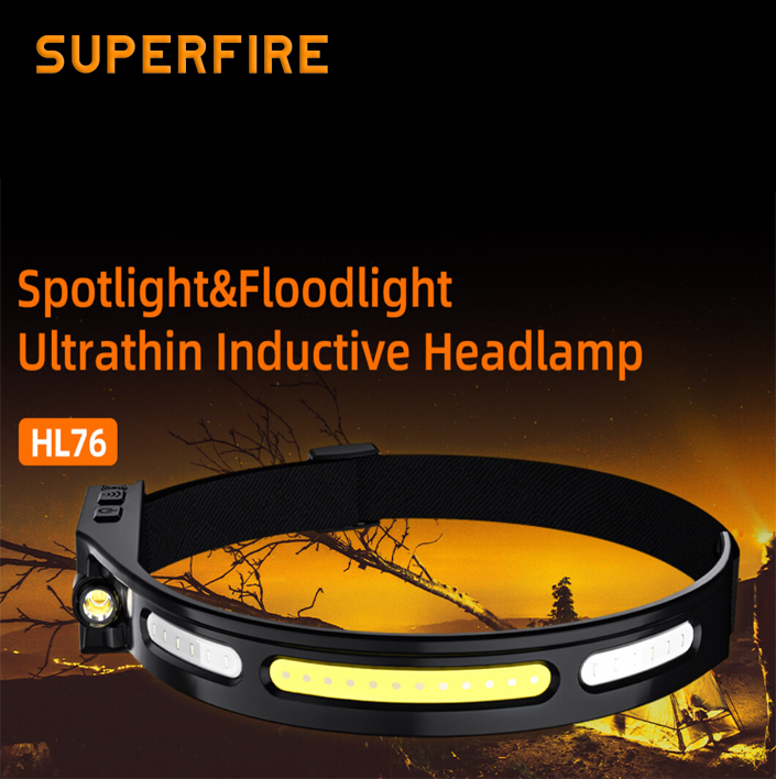 Фонарь налобный сенсорний аккумуляторный HL76 SuperFire 300 Lumen, фото №2