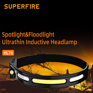 Фонарь налобный сенсорний аккумуляторный HL76 SuperFire 300 Lumen synthetic.ua - Фото 1