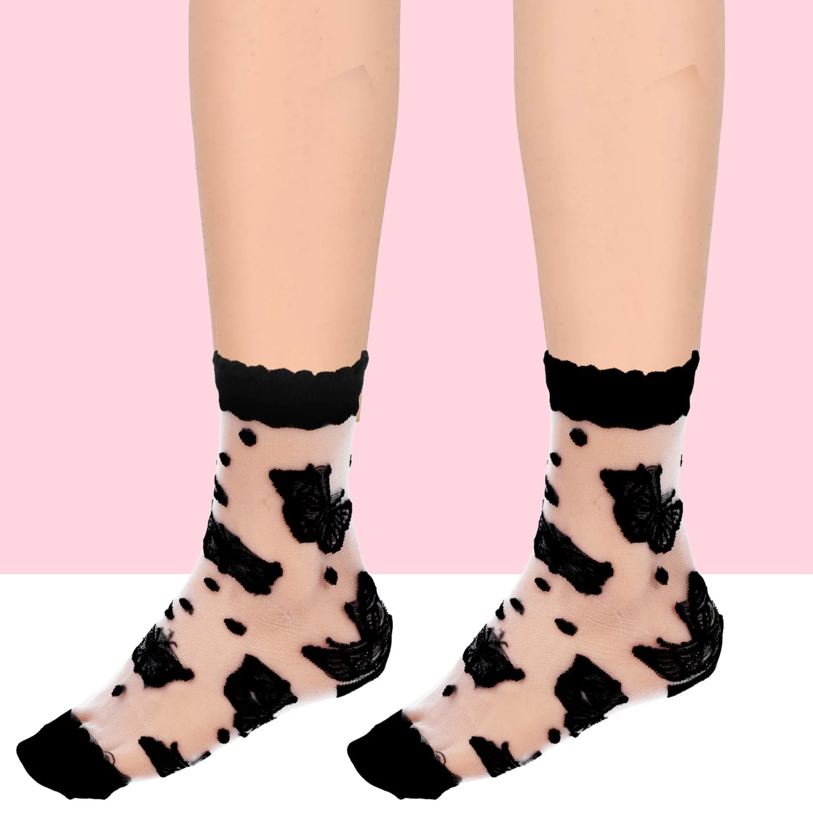 Носки Lusofie Прозрачные Женские Короткие в горошек полосатые клетчатые с рюшами Черные Прозрачные Щиколотки Сетчатые Летние Тонкие Модные Носки, черный, Универсальный размер, фото №5 Носки Lusofie Прозрачные Женские Короткие в горошек полосатые клетчатые с рюшами Черные Прозрачные Щиколотки Сетчатые Летние Тонкие Модные Носки, черный, Универсальный размер, фото №5