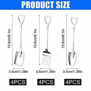 Ложка-виделка лопатка з нержавіючої сталі, 12 шт. synthetic.ua - Фото 1