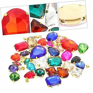 Стрази для пришивання 50 шт для ювелірних та декоративних проєктів synthetic.ua - Фото 1