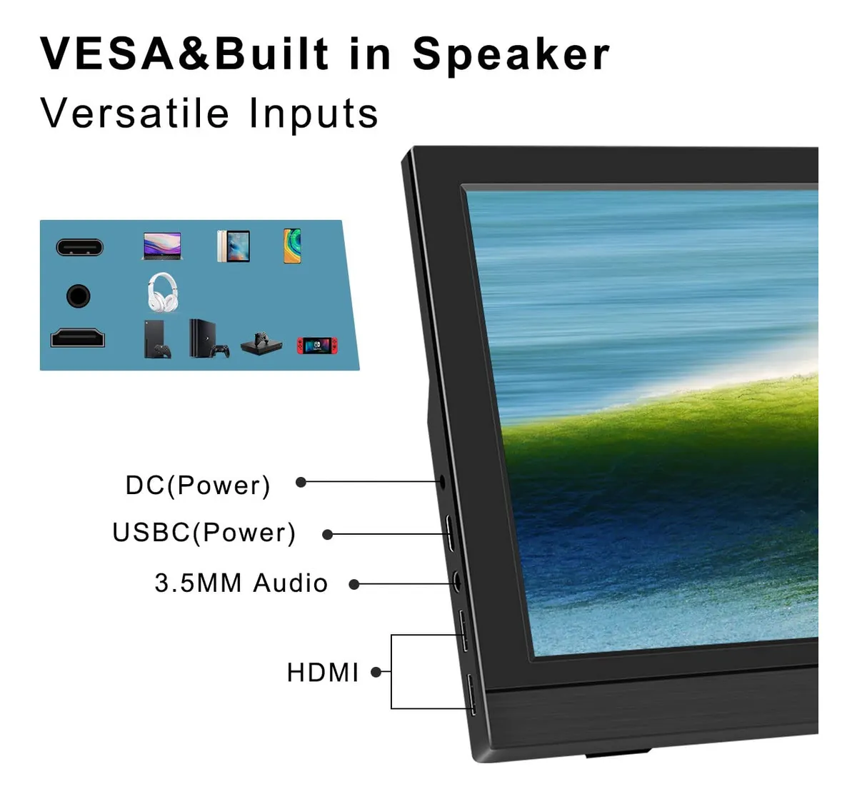 Монитор портативный 11.6" Kenowa HD116 HD IPS 60 Гц, фото №5