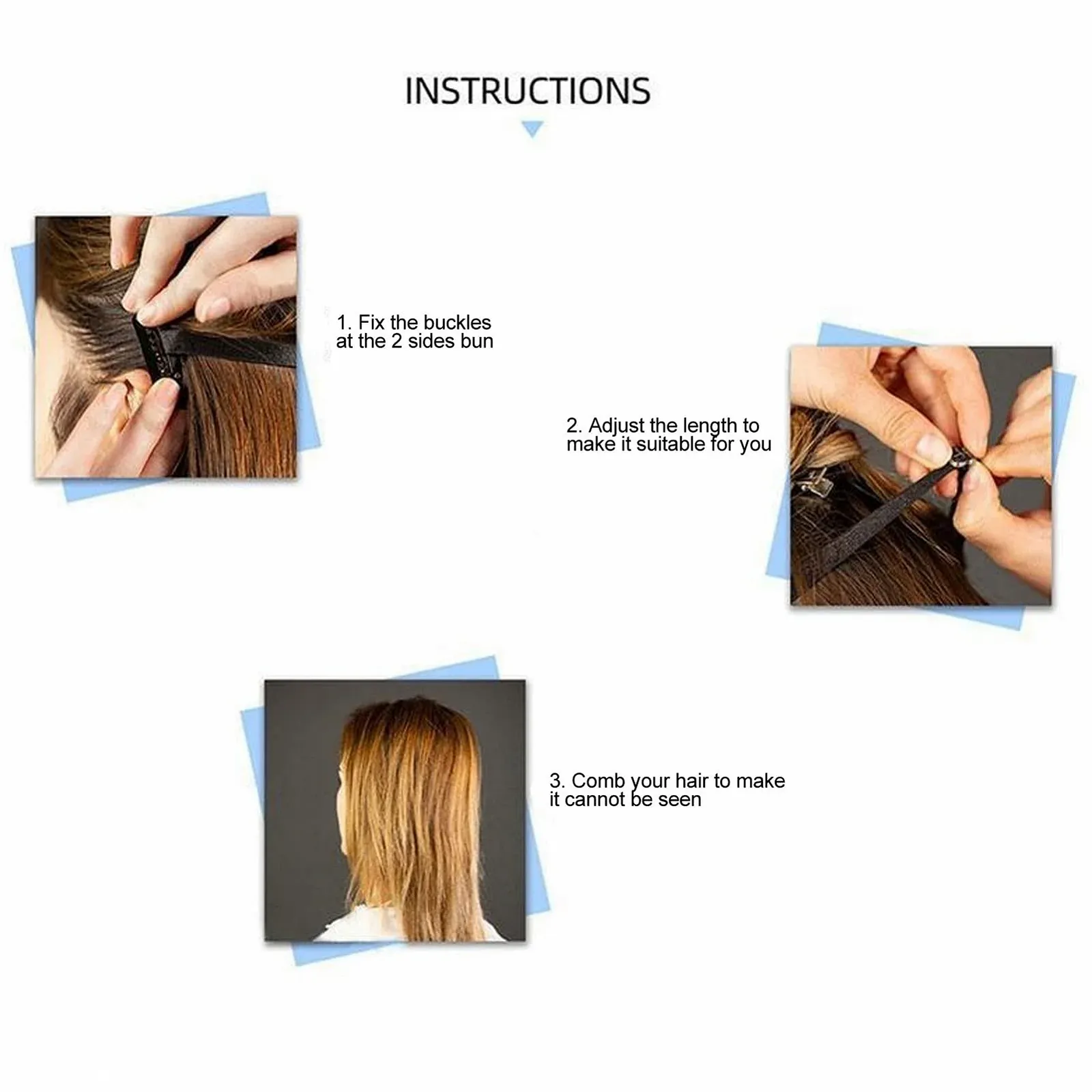 Стрічка для підтяжки обличчя Пачка з 3 багаторазових еластичних стрічок з кліпсами, фото №7