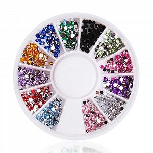 Стрази для нігтів, 4 коробки, кристали, діаманти, блискучі, мікс розмірів - Фото 1