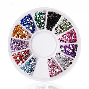 Стразы для ногтей, 4 коробки, кристаллы, бриллианты, блестящие, микс размеров, для украшений - Фото 1