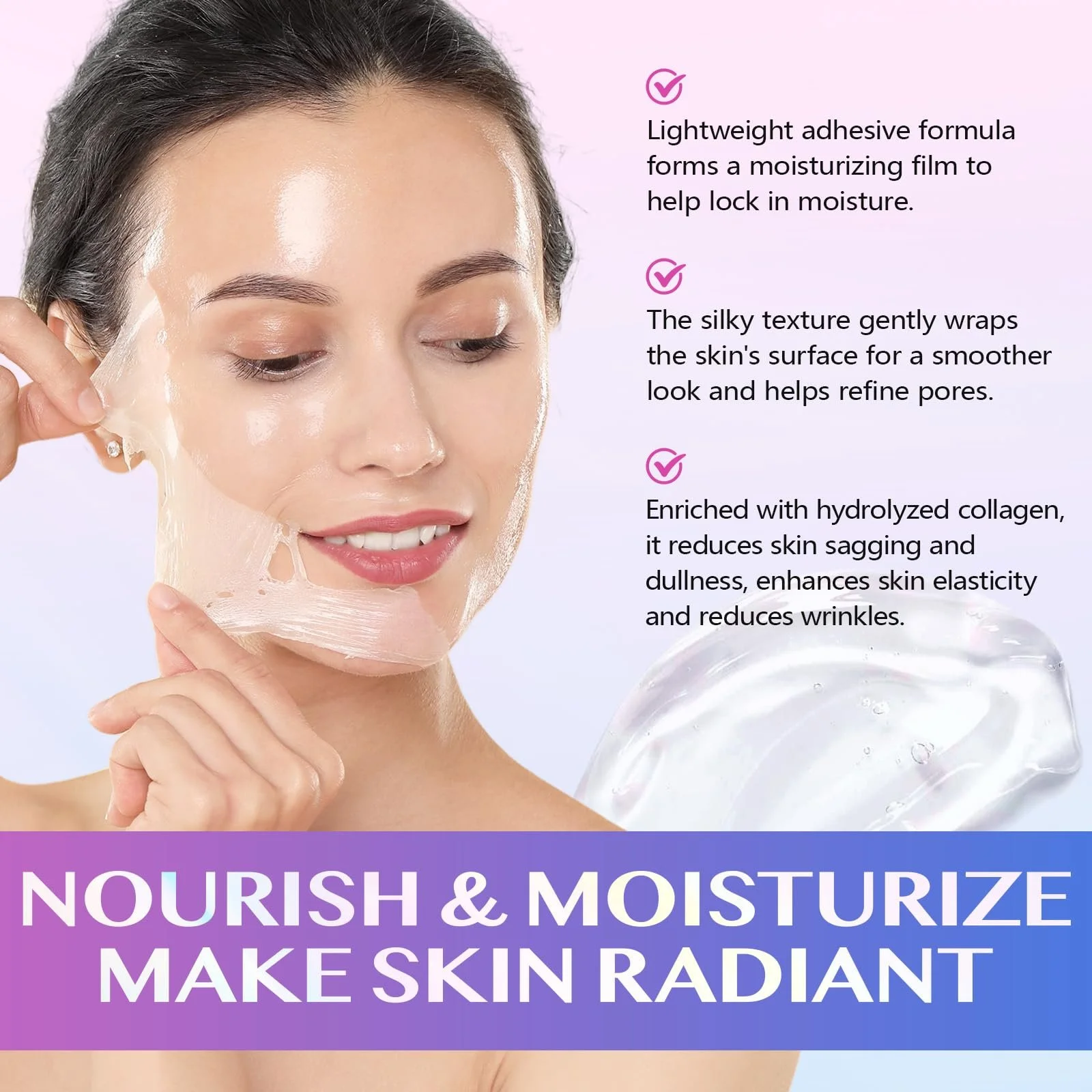 Нічна маска для обличчя Collagen, маска з колагеном для обличчя, фото №3