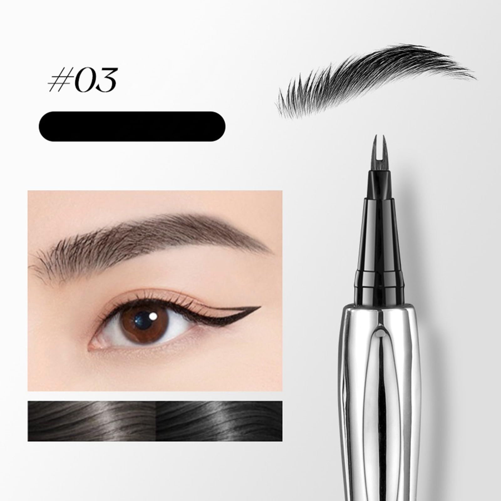 Олівець для брів 2-зубчастий 2 мл темно-сірий, фото №3