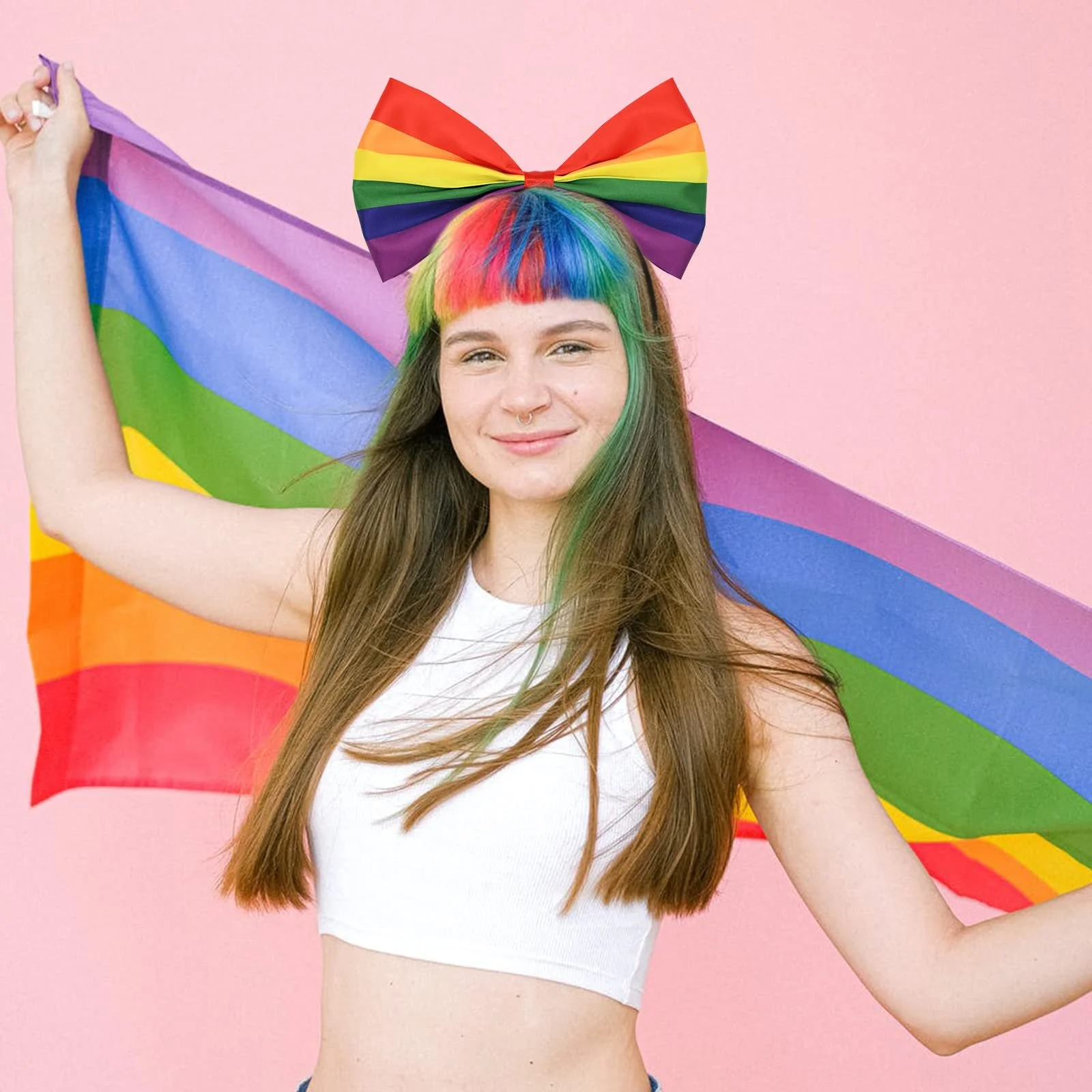 Обруч з бантом Rainbow Pride, фото №5 Обруч з бантом Rainbow Pride, фото №5