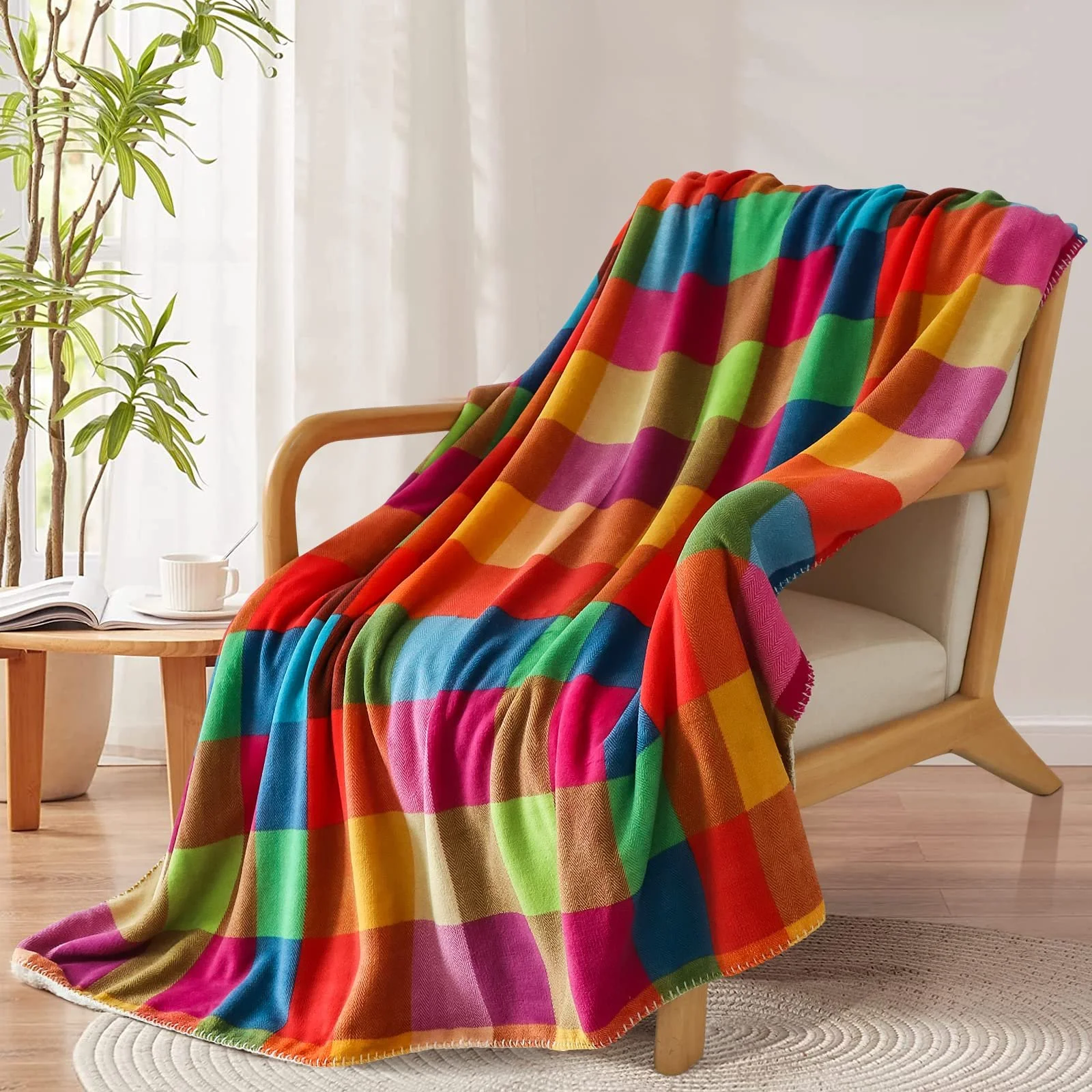 Плед JOTOM Cuddly 130 x 160 см М'який пухнастий плед для дивана або вітальні, фото №2