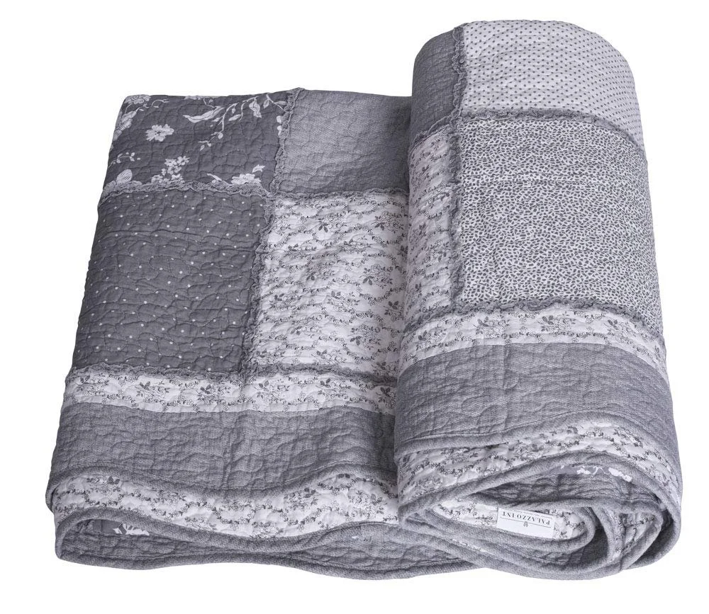 Покривало клаптикове XXL Сірий Накидка на ліжко Покривало Кантрі Хаус KDM019 Palazzo Exclusive, фото №1