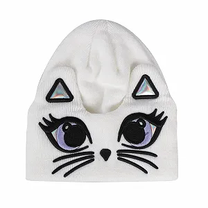 Милая теплая вязаная шапка с кошачьими ушками Зимняя - Фото 1