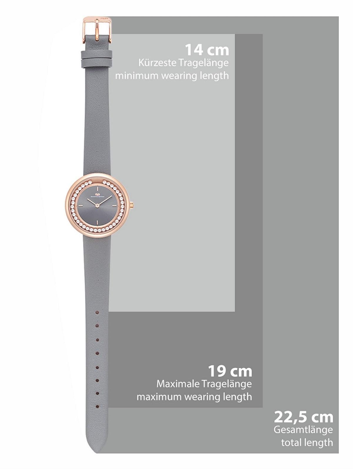 Женские часы Rhodenwald & Söhne Аналоговый Кварцевый механизм Кожаный ремешок Серый, золотой, Без мотива, фото №6