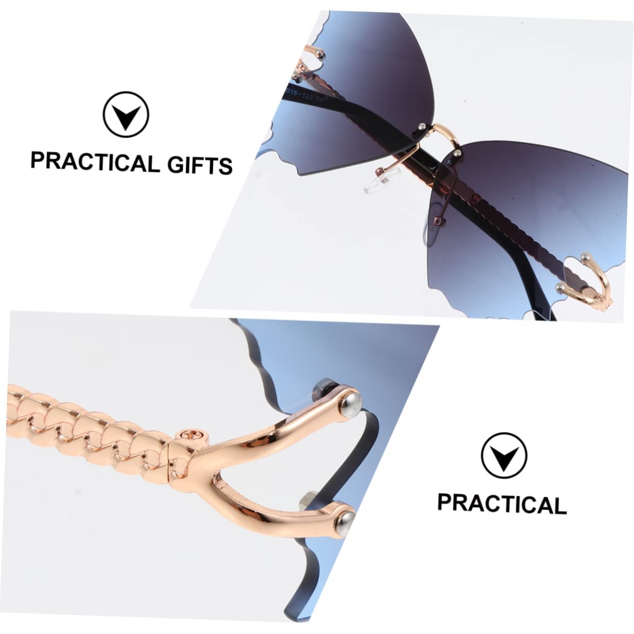 Сонцезахисні окуляри Метелик Без оправи PACKOVE 2 шт, фото №8