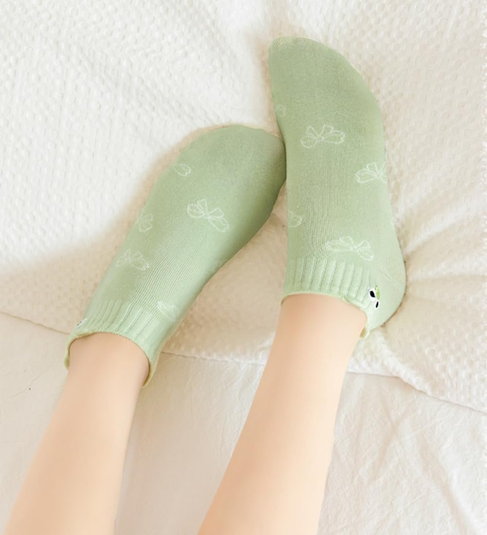 Носки AKAMAS Ankle с вышивкой лягушки, 5 пар, 35 - 38, разноцветные, фото №5