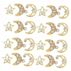 Подвески для ногтей Металл Луна Звезда, 30 шт - Фото 1