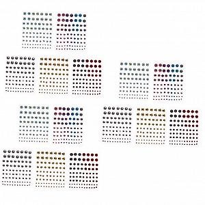 Наклейки стразы Healvian 3 набора для лица, акриловые наклейки, клейкие драгоценные камни, украшения для рукоделия, декоративные драгоценные камни 5 листов * 3 - Фото 1