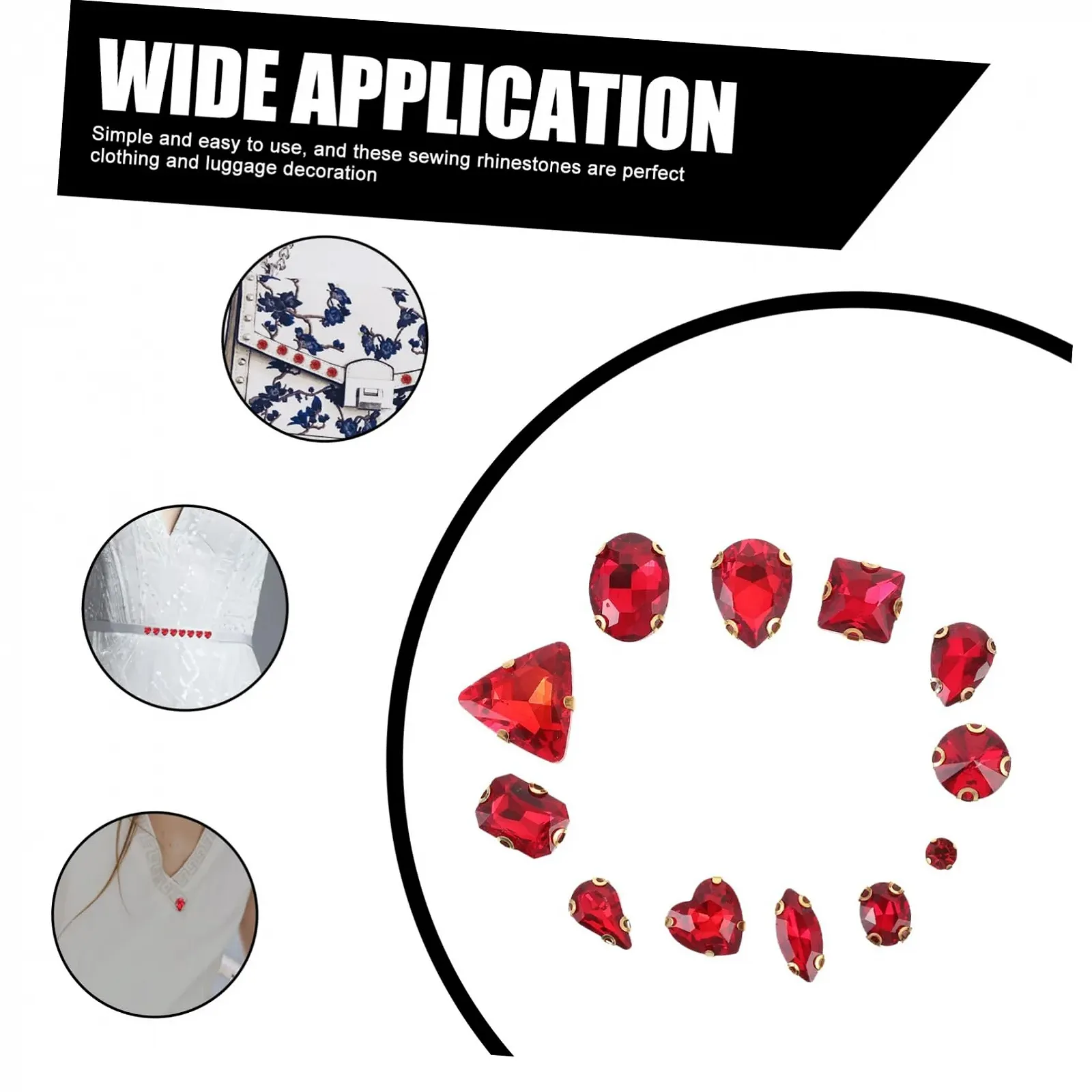 Набор страз разных форм 130 шт, Плоские стразы, фото №4