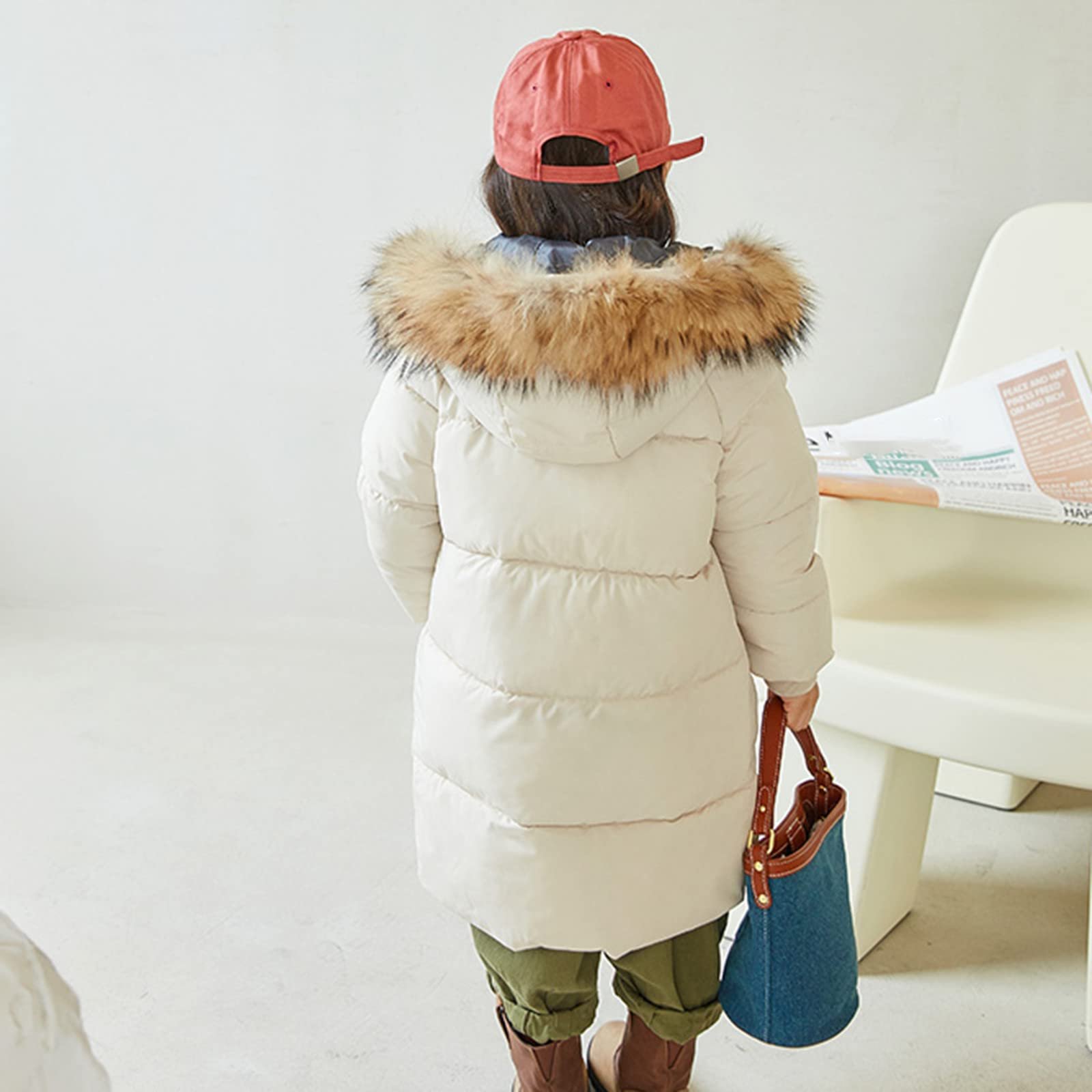 Зимове пальто Ybing для дівчинки, середньої довжини, фото №5