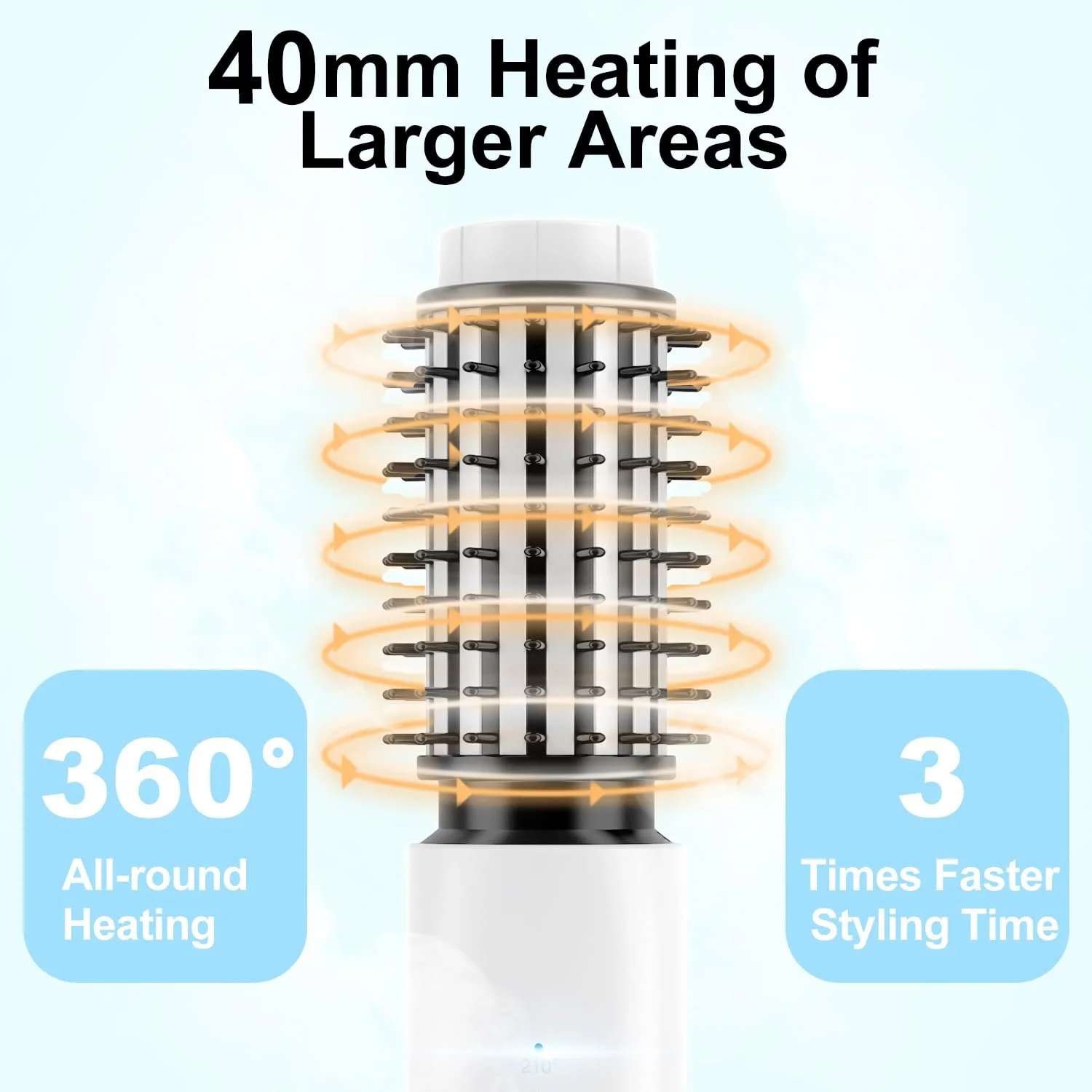 Бездротова щітка-плойка Dricar 40 мм 150-210°C 7000 mAh USB Біла, фото №6 Бездротова щітка-плойка Dricar 40 мм 150-210°C 7000 mAh USB Біла, фото №6