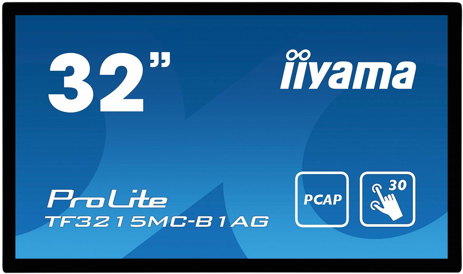 Монітор iiyama ProLite TF3215MC-B1AG AMVA3 LED Full HD безрамковий з мультитачем на 30 точок ємнісний VGA HDMI 24/7 IP65 IK-7 антибліковий чорний, фото №2