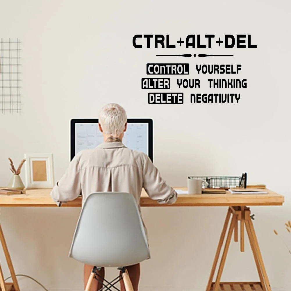 Настінна наклейка SUPERDANT Inspirational Ctrl+Alt+Del Офісна Мотиваційна Вінілова, фото №1