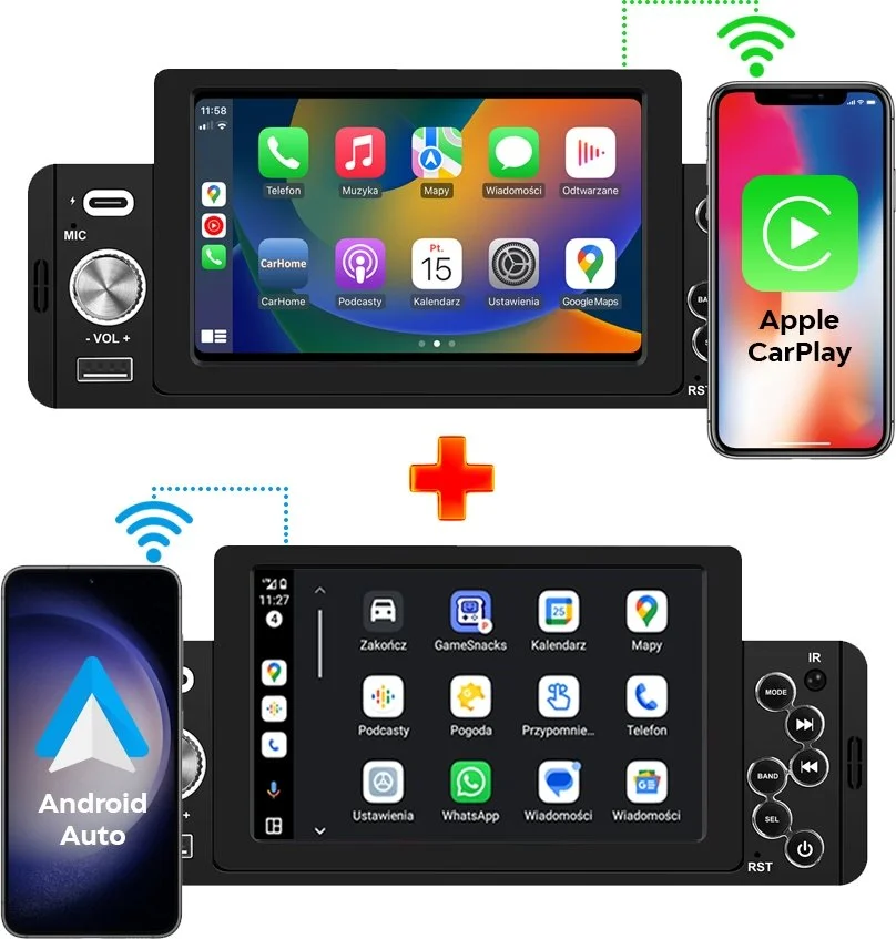 Автомагнитола Hikity / 5.1" / Сенсорная / Apple CarPlay / Android Auto / Bluetooth / GPS / USB / 1DIN, фото №3
