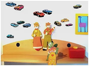 Наклейки на стіну Mega Cars Supercars Set 60 Hot Rod Muscle Car 10x 16x26 см synthetic.ua - Фото 1