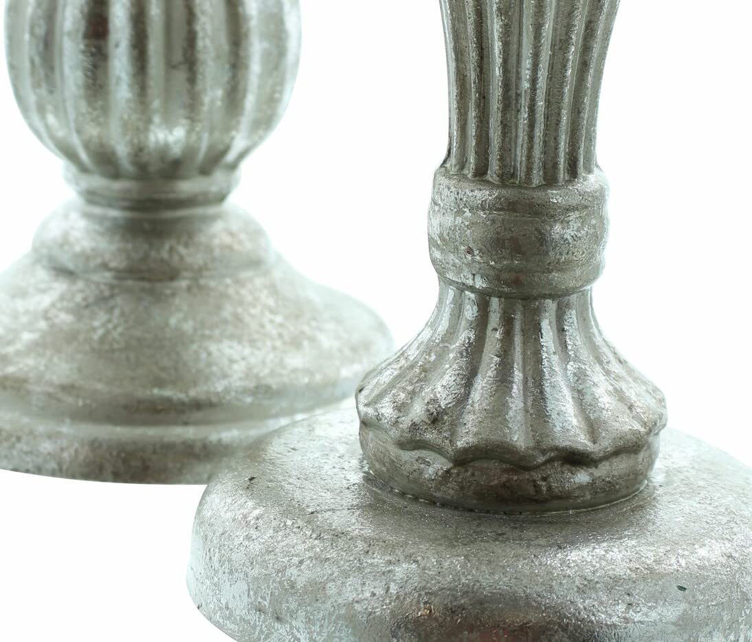 Підсвічник Dekoleidenschaft Elegance Набір з 2 шт. Дерево Срібний Античний Дизайн, фото №5