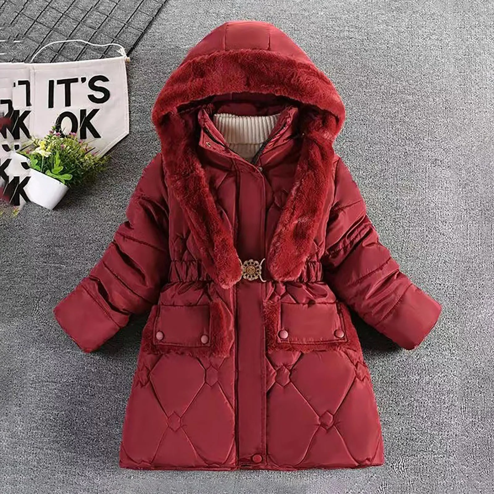 Зимняя куртка для девочек и мальчиков, длинная куртка-пуховик, теплая флисовая куртка, ветрозащитное зимнее пальто, модная детская куртка, зимняя лыжная куртка с тепловыми лацканами, элегантная парка для подростков, фото №2